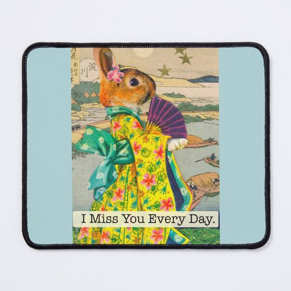 Item preview, Bunny Rabbit in Kimono - 'I Miss You Every Day'  designed and sold by Nikki Fortuin Arts & Crafts.