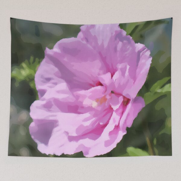 Item preview, Pink Double Hibiscus Digital Flower Painting designed and sold by amgraphics.