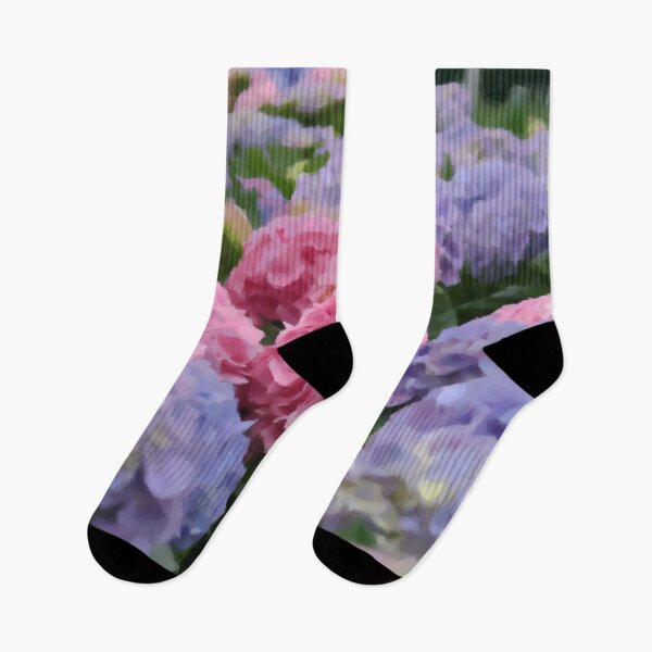 Item preview, Pink and Blue Hydrangea Flower Field Digital Painting designed and sold by amgraphics.