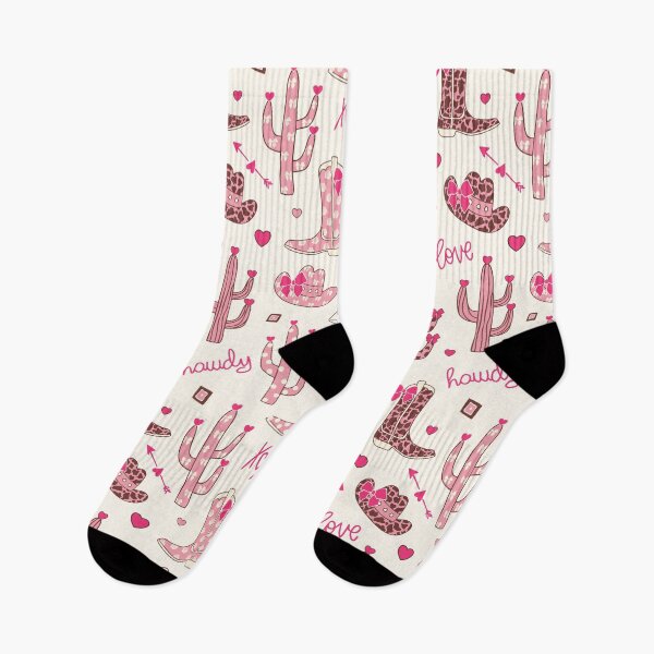 Item preview, Leather texture Coquette Romantic Western love cow girl boots hat hot pink ivory designed and sold by sarakaquabubble.