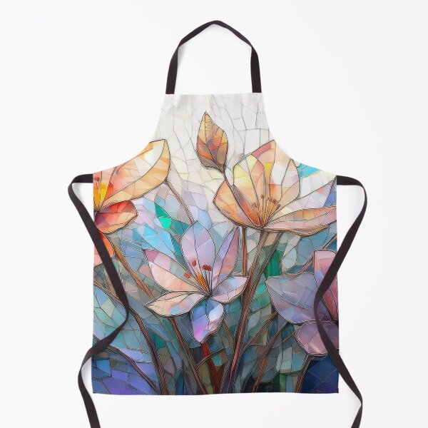Aperçu de l'œuvre fleurs sauvages en effet vitrail, fleurs bohèmes pastel atténuées, jardin de fleurs sauvages vibrantes, plantes aux couleurs de l'arc-en-ciel à l'aquarelle créée et vendue par navitalidesign.