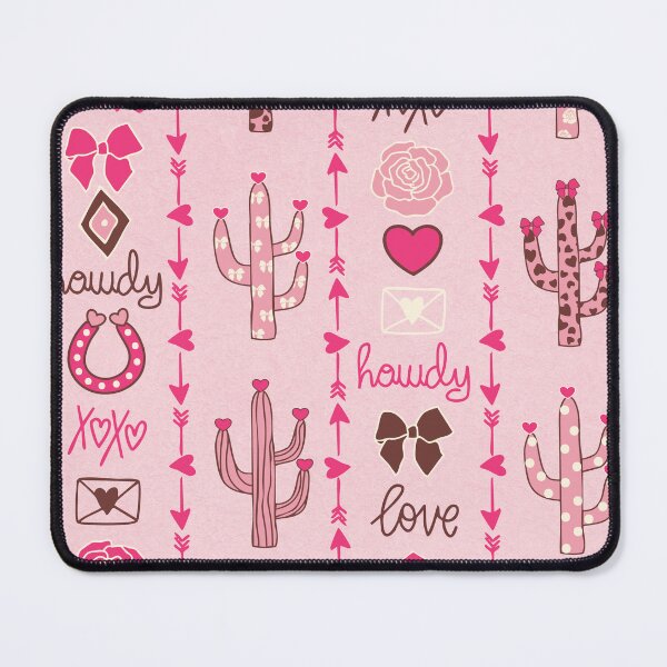 Item preview, Leather texture Coquette Romantic Western Love cactus horse shoe blush pink designed and sold by sarakaquabubble.