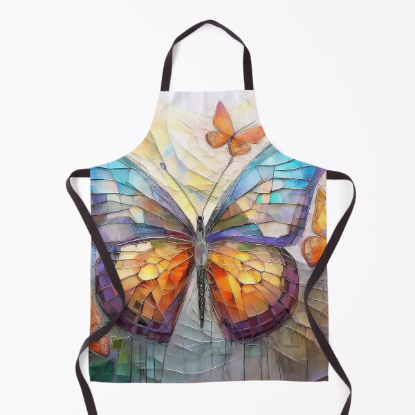 Aperçu de l'œuvre PAPILLONS PASTEL effet vitrail, peinture bohème pastel atténuée créée et vendue par navitalidesign.