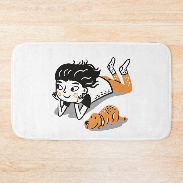 Item preview, Girl on the floor with the dog designed and sold by jasmineberry.