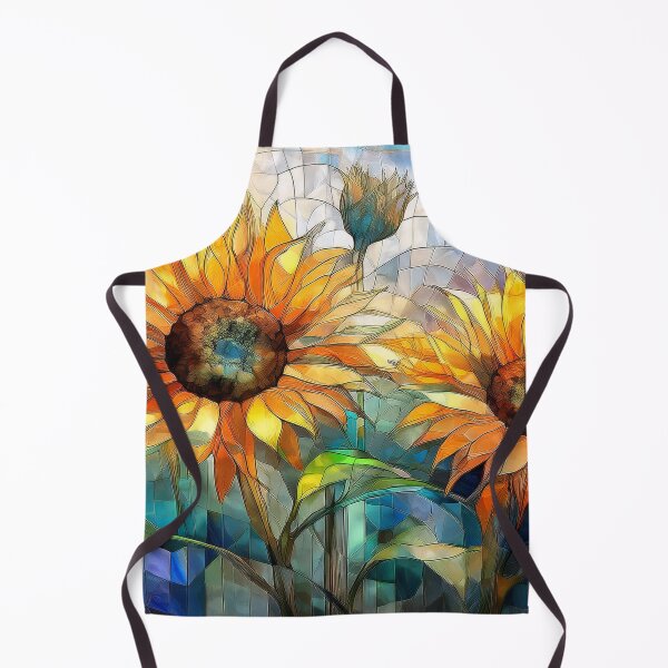 Aperçu de l'œuvre TOURNESOLS en effet vitrail, fleurs bohèmes pastel en sourdine, jardin de fleurs sauvages vibrantes, plantes de couleur JAUNE aquarelle, JARDIN FLORAL créée et vendue par navitalidesign.