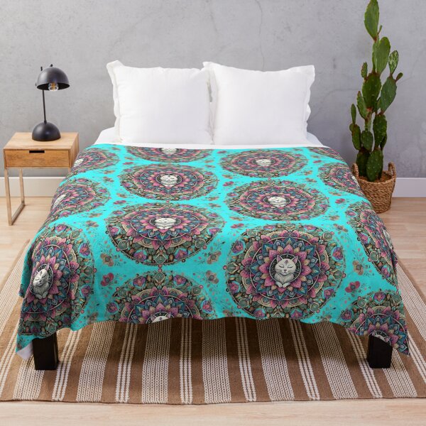 Item preview, colorful mandala with a cat designed and sold by anarojas96.