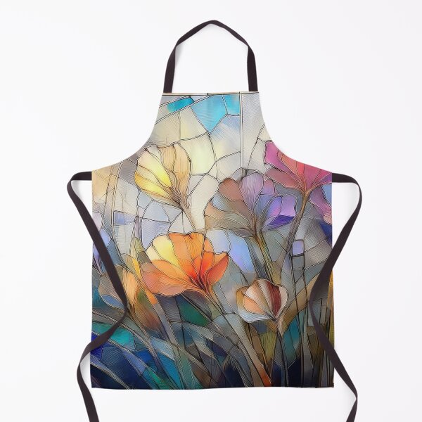 Aperçu de l'œuvre Fleurs sauvages brillantes à effet vitrail, fleurs bohèmes pastel atténuées, jardin de fleurs sauvages vibrantes, plantes aux couleurs de l'arc-en-ciel aquarellées créée et vendue par navitalidesign.