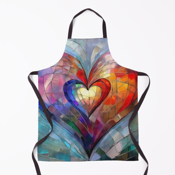 Item preview, Heart stained glass effect, muted Pastel boho colors, watercolor rainbow painting, Textured Rustic heart designed and sold by navitalidesign.