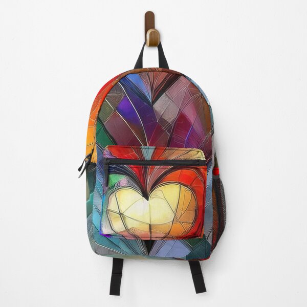 Item preview, Heart stained glass effect, muted Pastel boho colors, watercolor rainbow painting, Textured Rustic heart designed and sold by navitalidesign.
