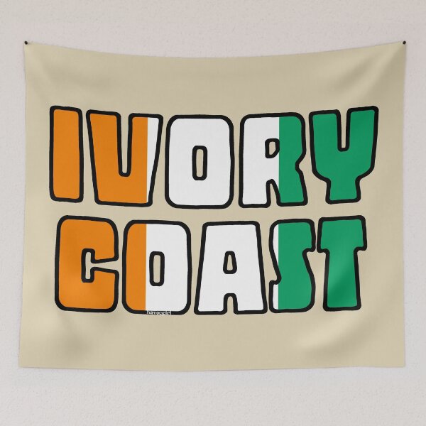 Item preview, Ivory Coast Cote de Ivoire Font with Ivorian Flag designed and sold by Havocgirl.