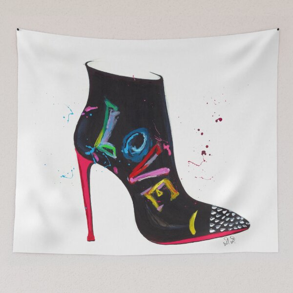 Item preview, Ladies Shoe Drawing high heel boot, LOVE design  designed and sold by DenisaDesign.