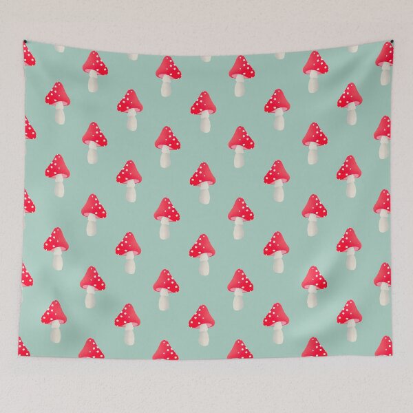 Item preview, Cute little toadstool mushrooms pattern - red, white and green designed and sold by Home Cyn Home.