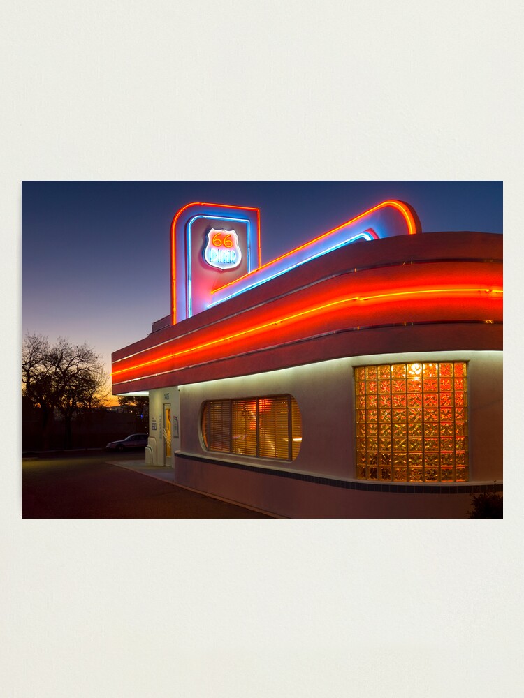 Alternate view of USA. New Mexico. Albuquerque. Route 66 Diner. (Alan Copson ©) Photographic Print