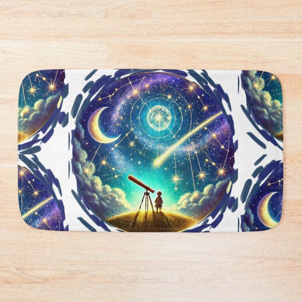 Item preview, Starry Sky Exploration - Cosmic Art with Child and Telescope designed and sold by BeatyinChaos.