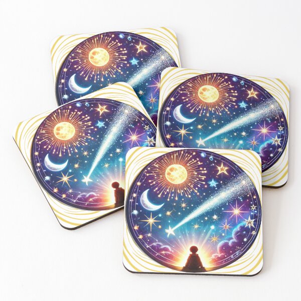 Item preview, Cosmic Wonder - Stargazing Child Under a Vibrant Starry Sky designed and sold by BeatyinChaos.