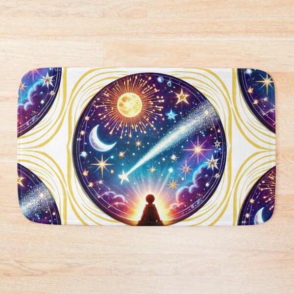 Item preview, Cosmic Wonder - Stargazing Child Under a Vibrant Starry Sky designed and sold by BeatyinChaos.