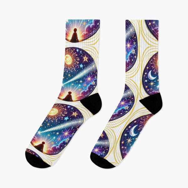 Item preview, Cosmic Wonder - Stargazing Child Under a Vibrant Starry Sky designed and sold by BeatyinChaos.