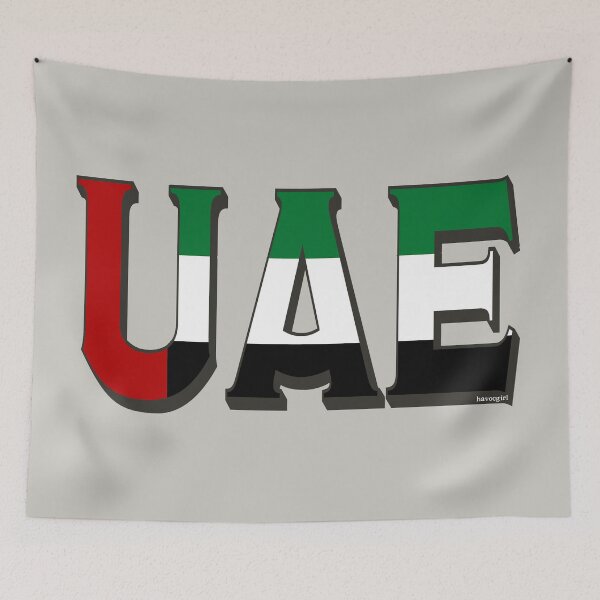 Item preview, UAE United Arab Emirates Font with Emirati Flag designed and sold by Havocgirl.