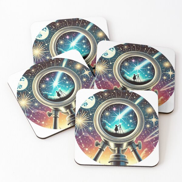 Item preview, Through the Telescope - Whimsical Stargazing Cosmic Art designed and sold by BeatyinChaos.