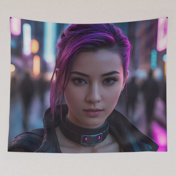 Item preview, Cyberpunk Woman Portrait designed and sold by papi1998.