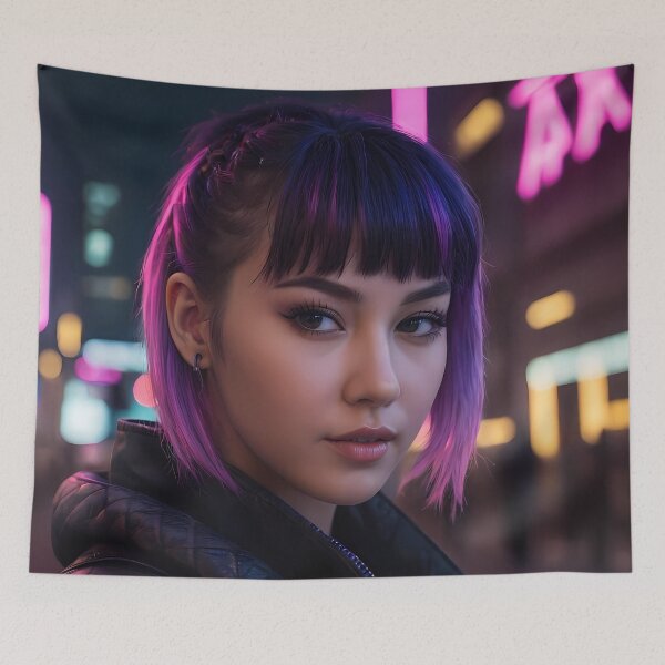 Item preview, Cyberpunk Woman Portrait designed and sold by papi1998.
