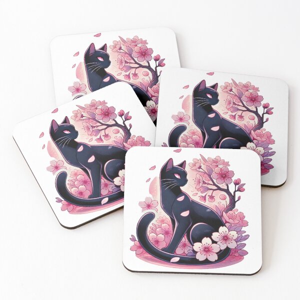 Item preview, Black cat Blossom designed and sold by WhiteSeason.