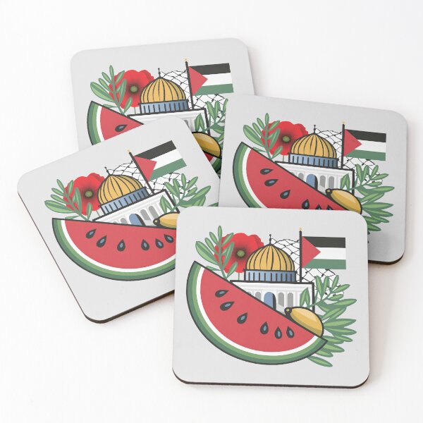 Item preview, palestine flag poppy olives watermelon keffiyeh dome of the rock jerusalem designed and sold by Slice Of Seed.