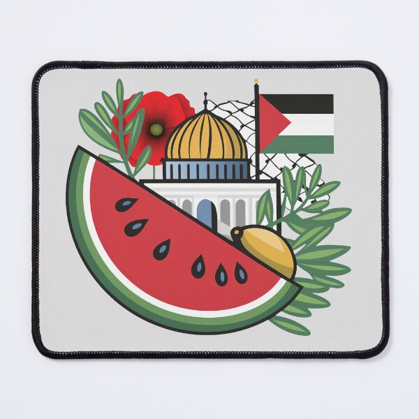 Item preview, palestine flag poppy olives watermelon keffiyeh dome of the rock jerusalem designed and sold by Slice Of Seed.