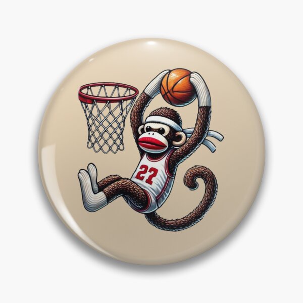 Item preview, Sock Monkey Basketball Hoop designed and sold by Myra365Art.
