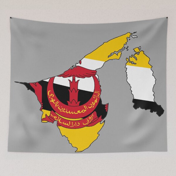 Item preview, Brunei Map with Bruneian Flag designed and sold by Havocgirl.