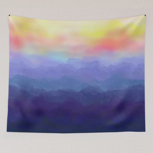 Item preview, surreal dreamscape mountain background designed and sold by meesalkl.