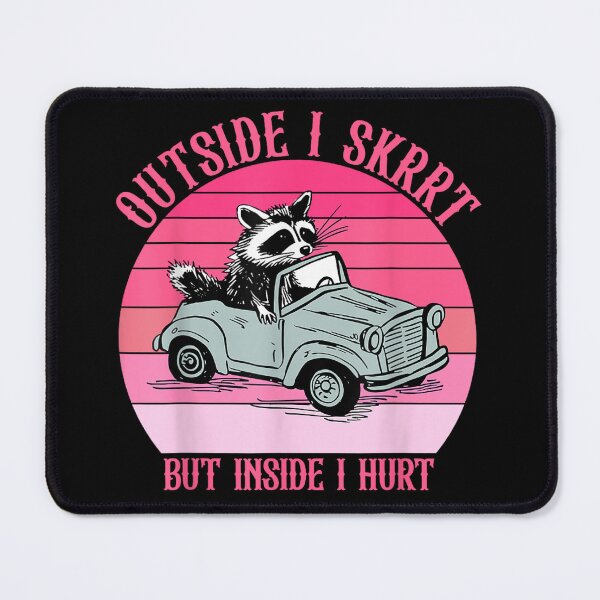 Item preview, Outside I Skrrt But Inside I Hurt Racoon Vintage Design  designed and sold by DoodleUrban.