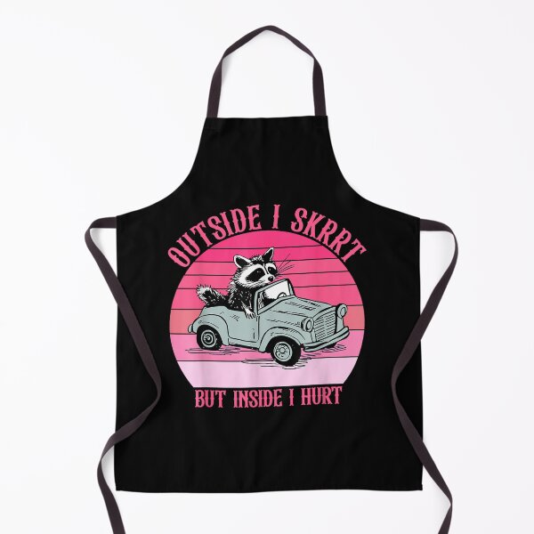 Item preview, Outside I Skrrt But Inside I Hurt Racoon Vintage Design designed and sold by DoodleUrban.