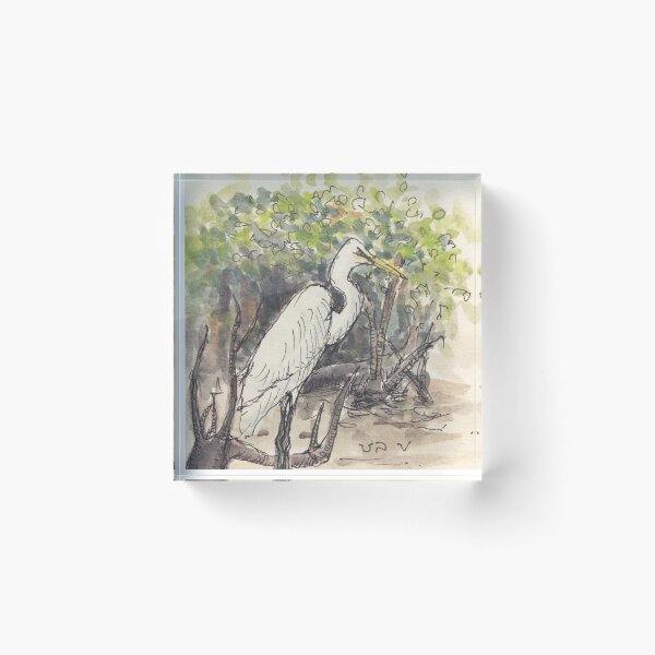 Item preview, Snow-white Great Egrets designed and sold by BirdsAndBrush.