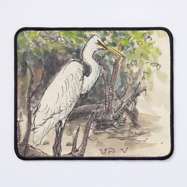 Item preview, Snow-white Great Egrets designed and sold by BirdsAndBrush.