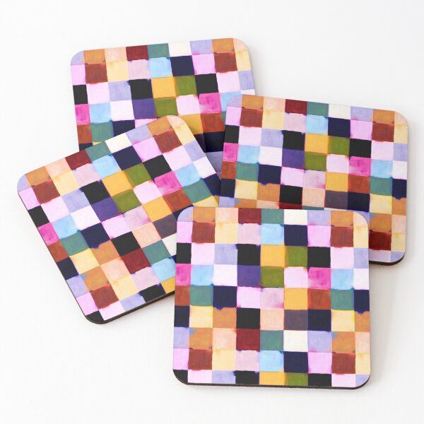 Item preview, Painted patchwork checks in bright multi designed and sold by SaryandSaff.