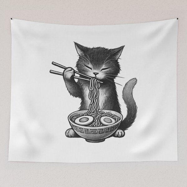 Aperçu de l'œuvre Chat Ramen 12 créée et vendue par S.Lindsay Designs.