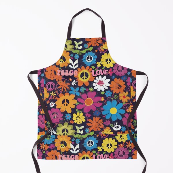 Item preview, Peace Love and Flowers All-Over Pattern Canvas Collage designed and sold by FroggyFly Designs.