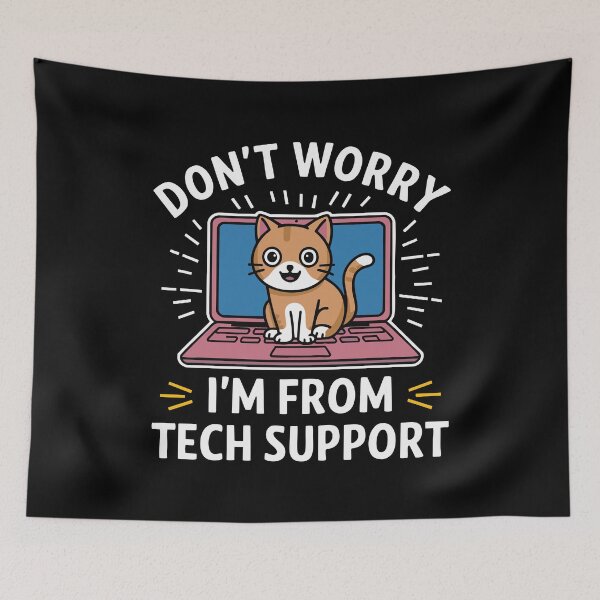 Item preview, Funny Tech Support Cat IT Humor Laptop Cybersecurity Software designed and sold by w1ckerman.