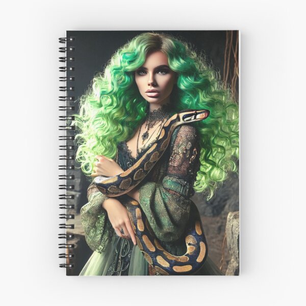 Item preview, Mystical Sorceress with Mesmerising Green Hair and Serpent designed and sold by CritterManiaUK.