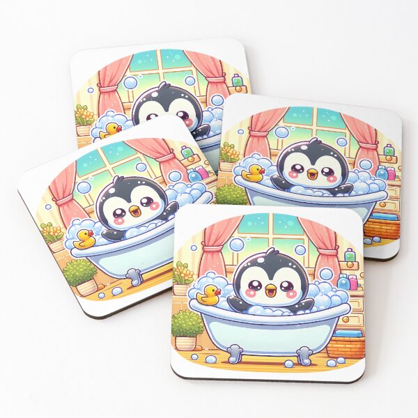 Item preview, Cute Penguin Enjoying a Bubble Bath designed and sold by Peelya.