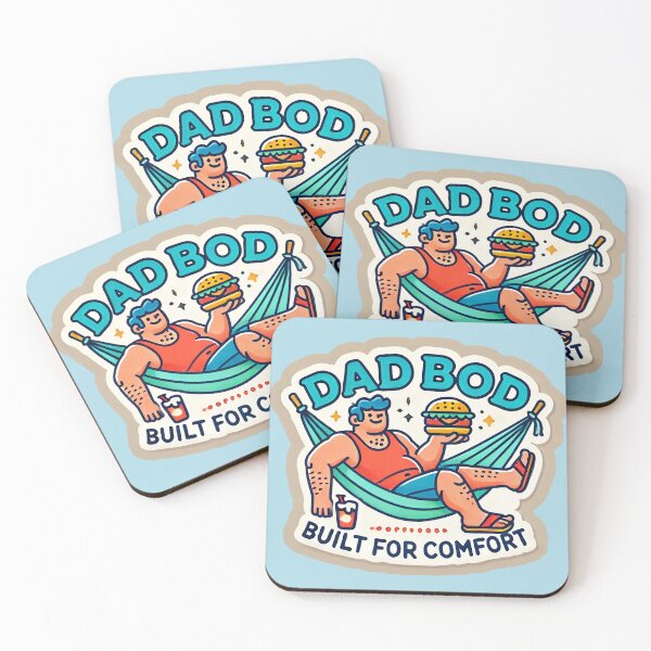 Item preview, Dad Bod Sticker - Built for Comfort | Funny Relaxed Cartoon Design designed and sold by thejaspyart.
