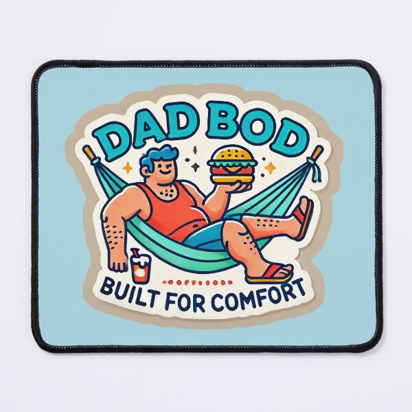 Item preview, Dad Bod Sticker - Built for Comfort | Funny Relaxed Cartoon Design designed and sold by thejaspyart.