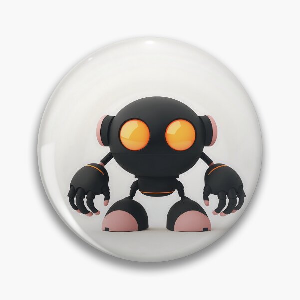 Item preview, Cute Black Robot With Glowing Eyes Illustration designed and sold by GoldenTealArts.