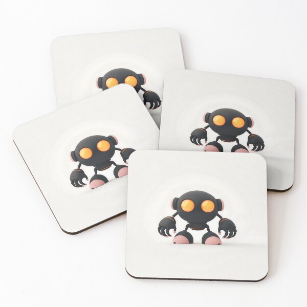 Item preview, Cute Black Robot With Glowing Eyes Illustration designed and sold by GoldenTealArts.