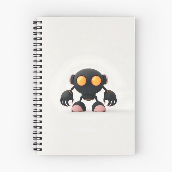 Item preview, Cute Black Robot With Glowing Eyes Illustration designed and sold by GoldenTealArts.
