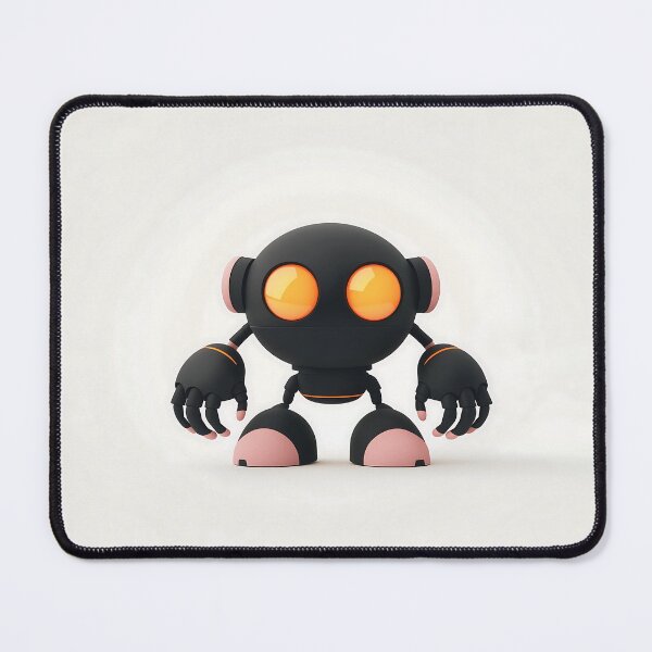 Item preview, Cute Black Robot With Glowing Eyes Illustration designed and sold by GoldenTealArts.