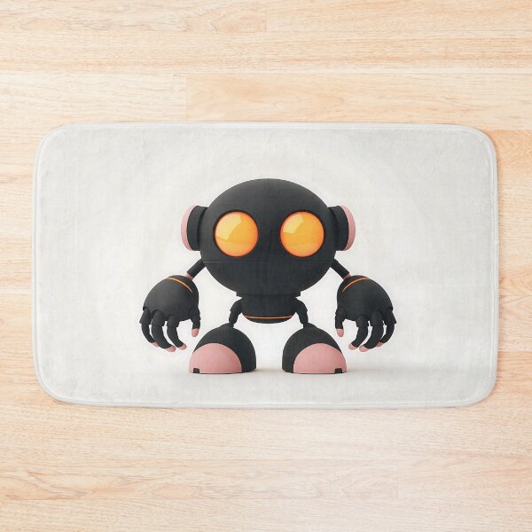Item preview, Cute Black Robot With Glowing Eyes Illustration designed and sold by GoldenTealArts.