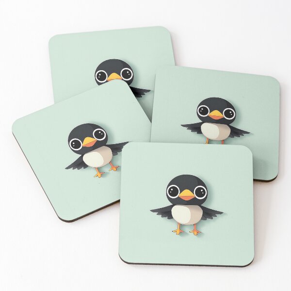 Item preview, Adorable Bird Illustration on Green Background designed and sold by GoldenTealArts.