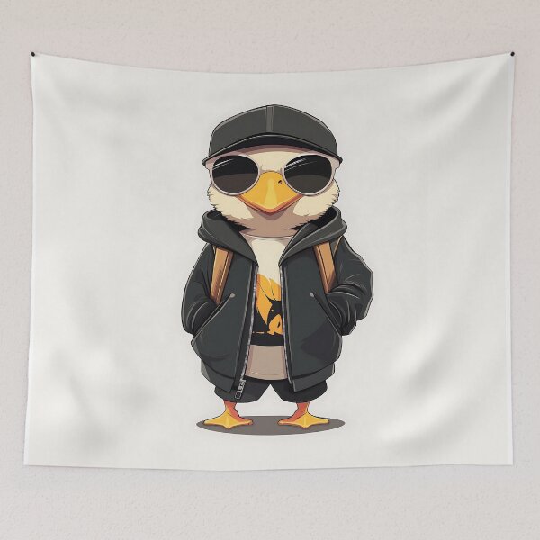 Item preview, Cool Cartoon Duck in Streetwear Style designed and sold by GoldenTealArts.